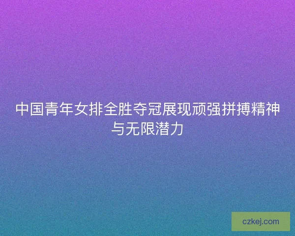 中国青年女排全胜夺冠展现顽强拼搏精神与无限潜力