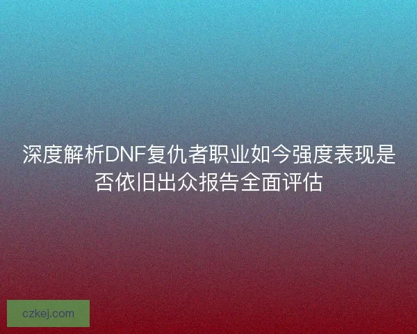 深度解析DNF复仇者职业如今强度表现是否依旧出众报告全面评估